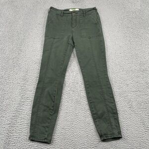 Anthropologie Pants Womens 28 Green Skinny Cargo Utility Seam Detail Stretch